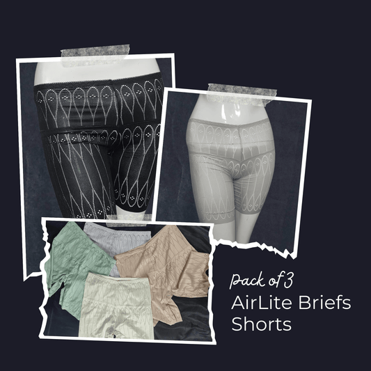 Pack of 3 AirLite Briefs Shorts in random colors; high-waisted, breathable, and comfortable for daily wear.