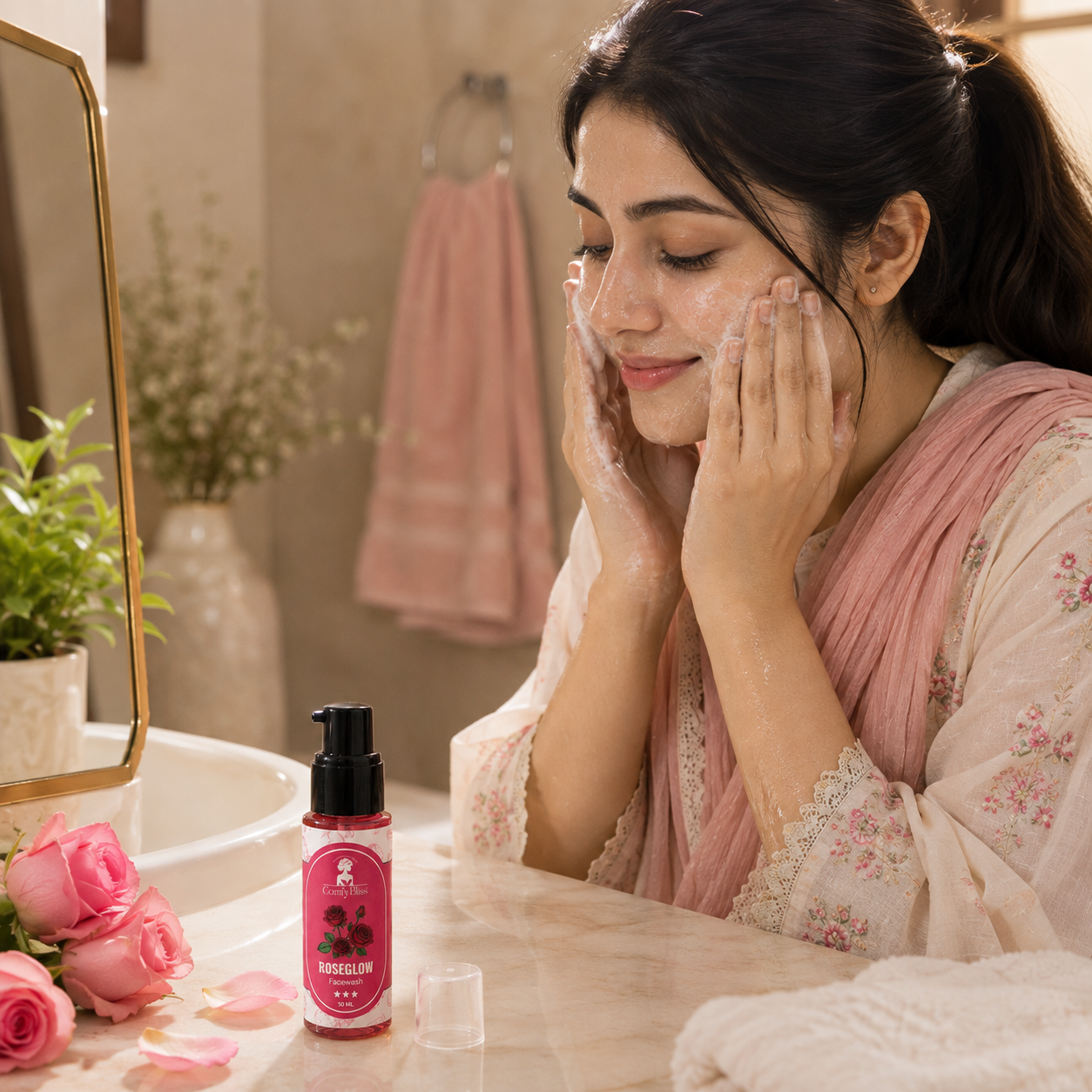 RoseGlow Facewash – Cleanse, Hydrate & Reveal Naturally Radiant Skin