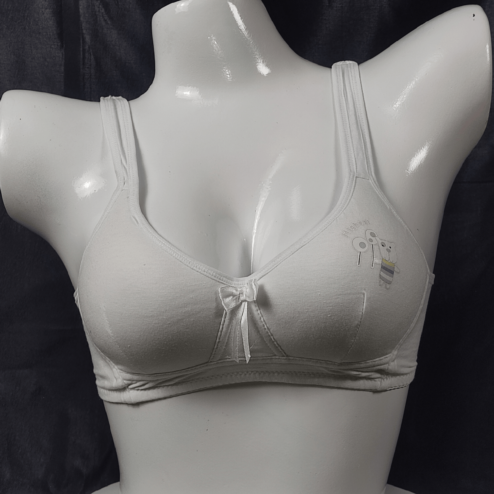 Soft Cotton Comfort Bra | Color: White | Size: S |
