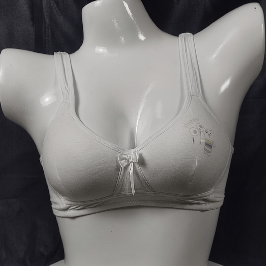Soft Cotton Comfort Bra | Color: White | Size: S |