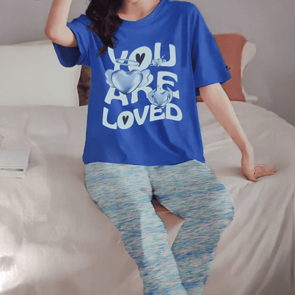 U R loved Pajama Suit | Color: Blue | Size: M |