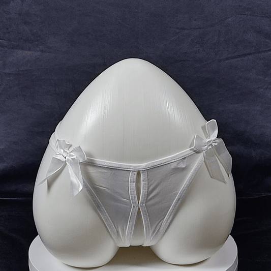Bow Strappy Thong (White) - G - Strings - ComfyBliss