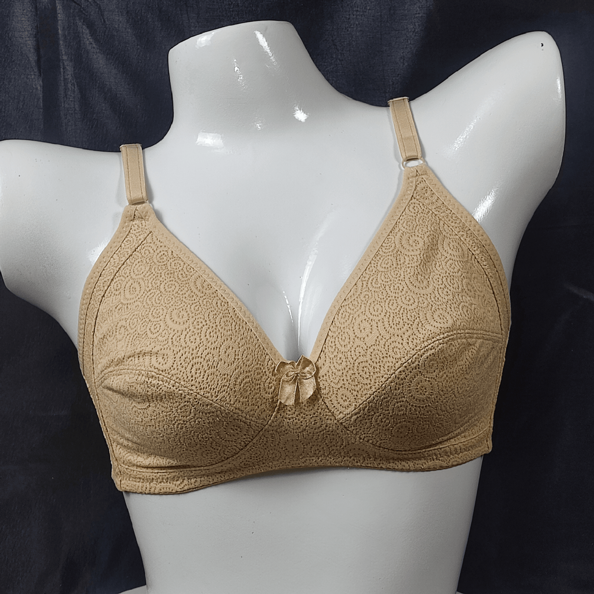 Breathable Lace Fit Bra (Nude Beige) - Bra - ComfyBliss