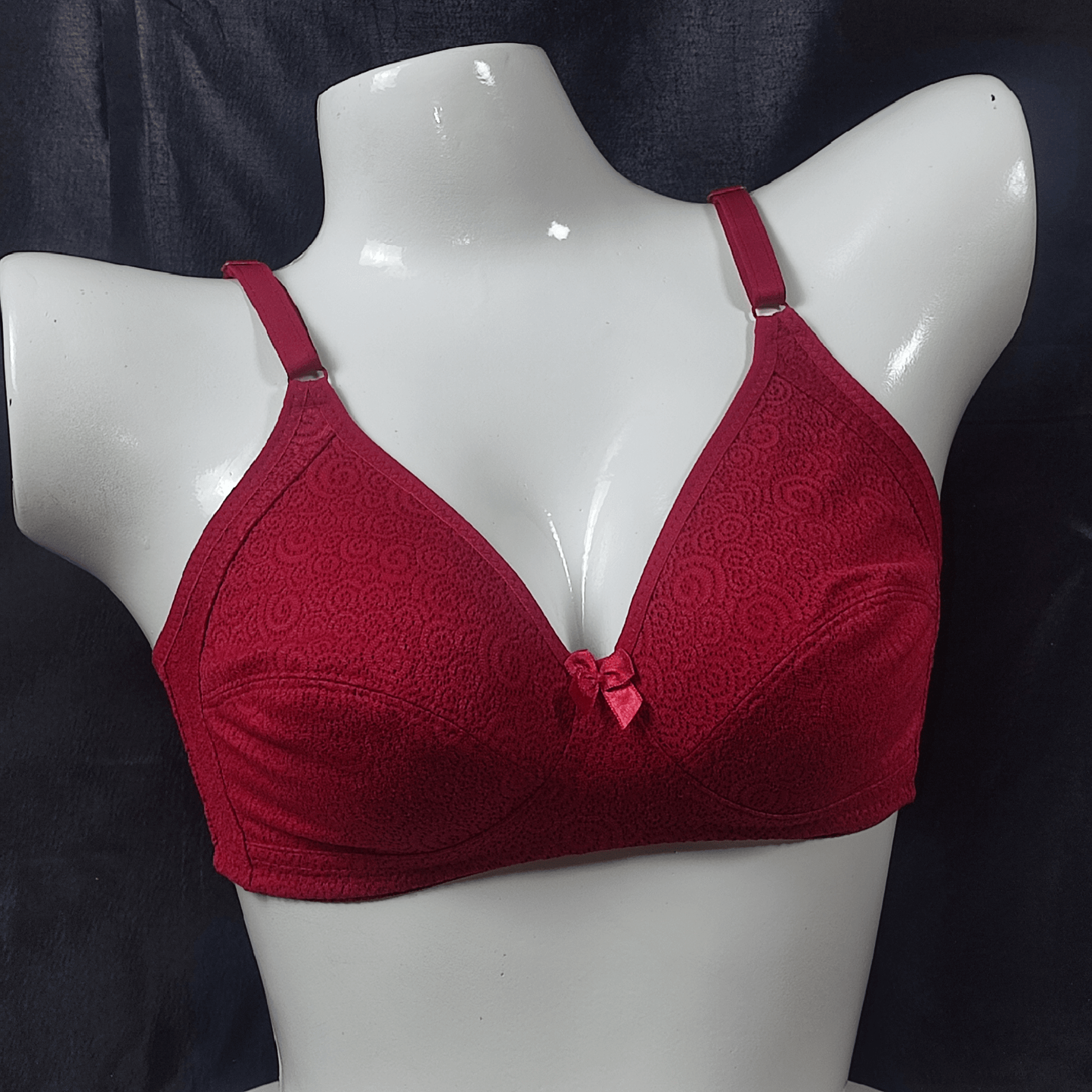 Breathable Lace Fit Bra (Red Velvet) - Bra - ComfyBliss