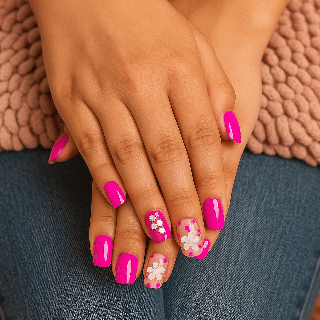 Bubblegum Daisy – Press - On Nail Set - Accessories - ComfyBliss
