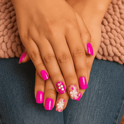 Bubblegum Daisy – Press - On Nail Set - Accessories - ComfyBliss