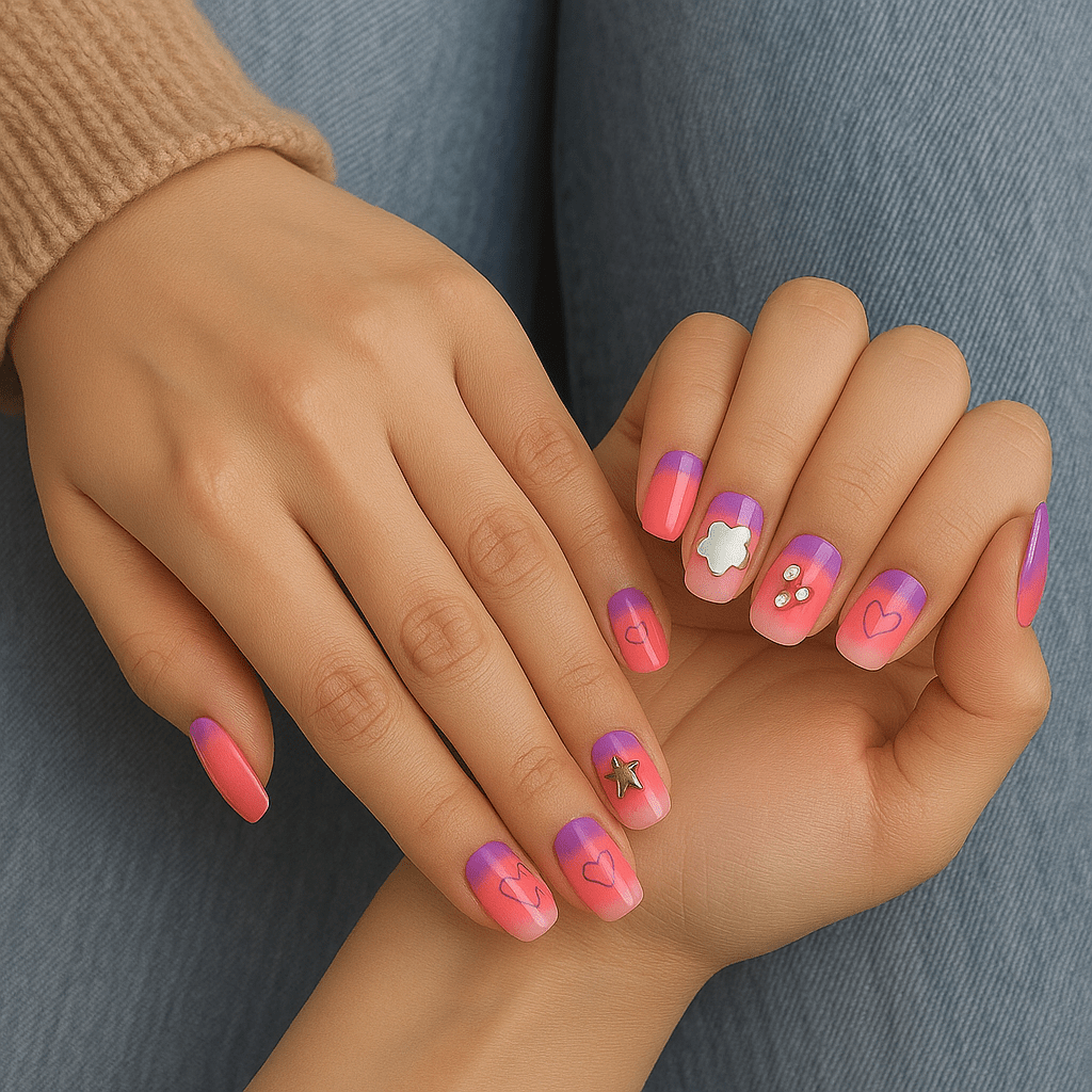 Candy Crush Hearts – Press - On Nail Set - Accessories - ComfyBliss