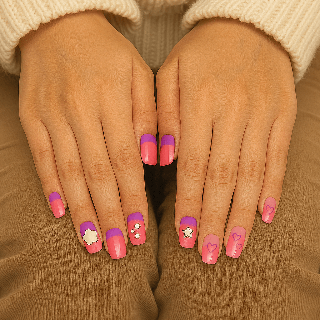 Candy Crush Hearts – Press - On Nail Set - Accessories - ComfyBliss