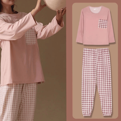 Cozy Check Pajama Set (Delicate Pink) - Nihties - ComfyBliss