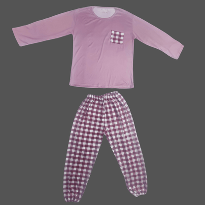 Cozy Check Pajama Set (Delicate Pink) - Pajama Sets - ComfyBliss