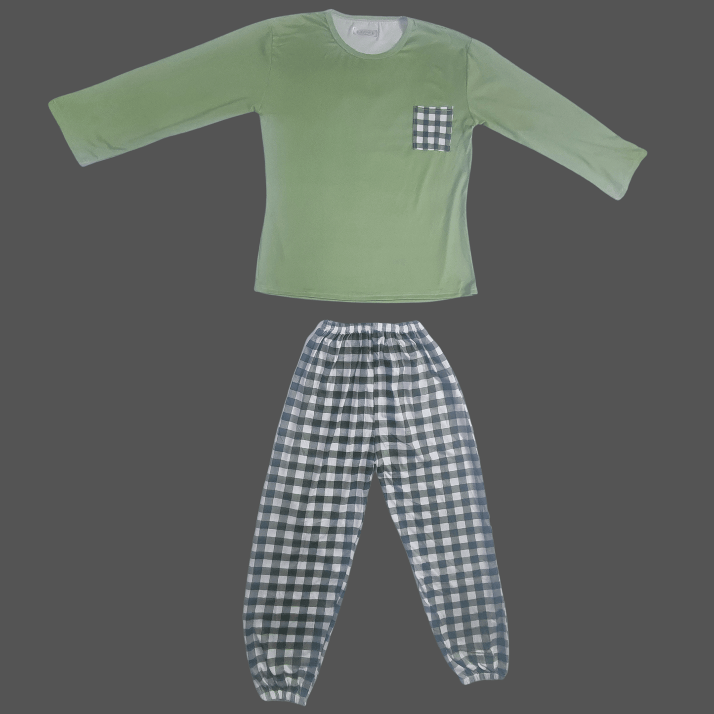 Cozy Check Pajama Set (Mint Green) - Nihties - ComfyBliss