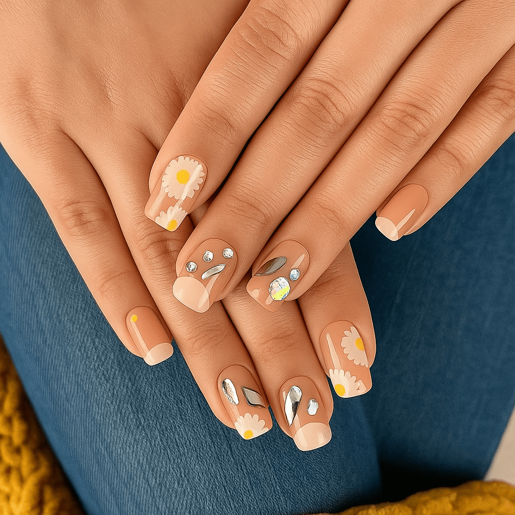 Daisy Glimmer – Press - On Nail Set - Accessories - ComfyBliss