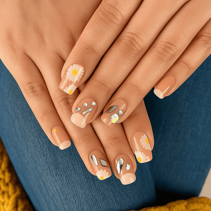 Daisy Glimmer – Press - On Nail Set - Accessories - ComfyBliss