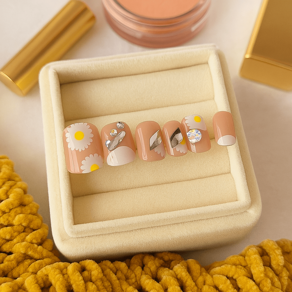 Daisy Glimmer – Press - On Nail Set - Accessories - ComfyBliss