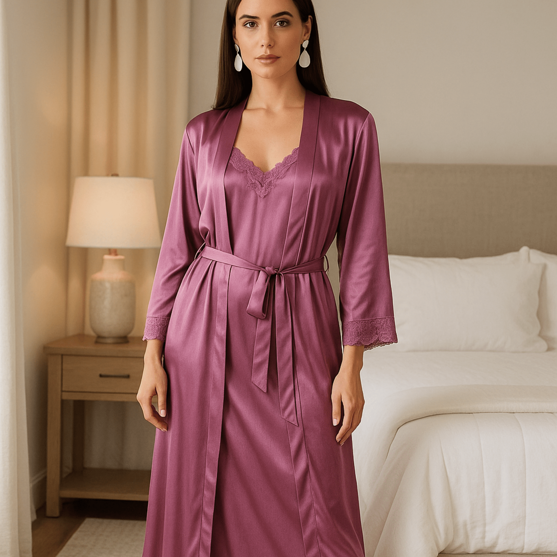 Dusky Rose Nightwear Set - Nightgowns - ComfyBliss