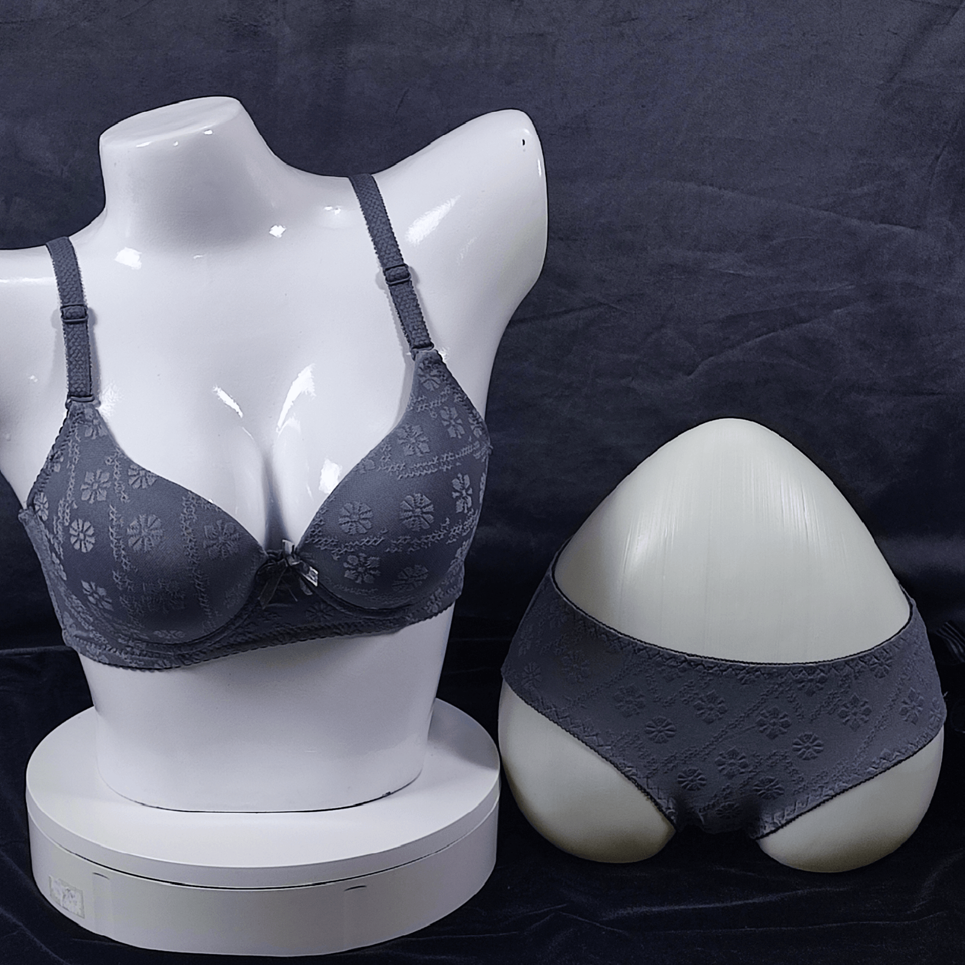 Elegance Essential Bra & Panty (Charcoal Grey) - Bra - ComfyBliss