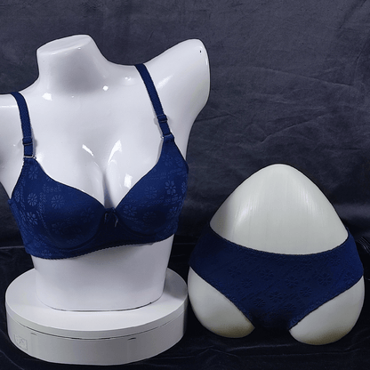 Elegance Essential Bra & Panty (Navy) - Bra - ComfyBliss