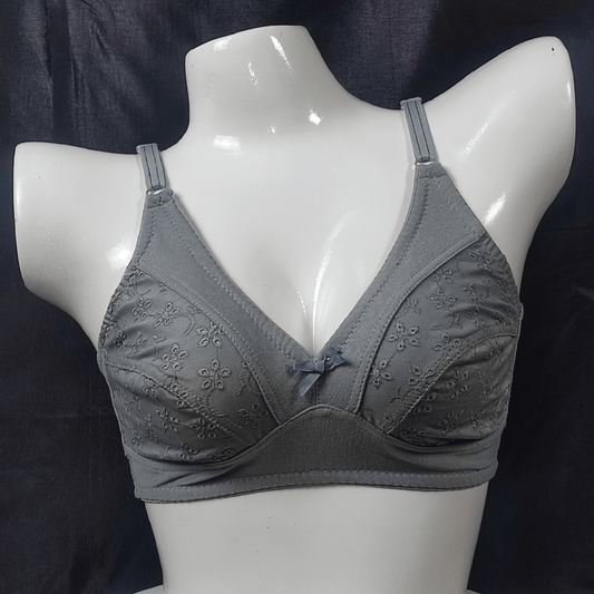 Embroidered Comfort Bra (Blush Orchid) - Bra - ComfyBliss