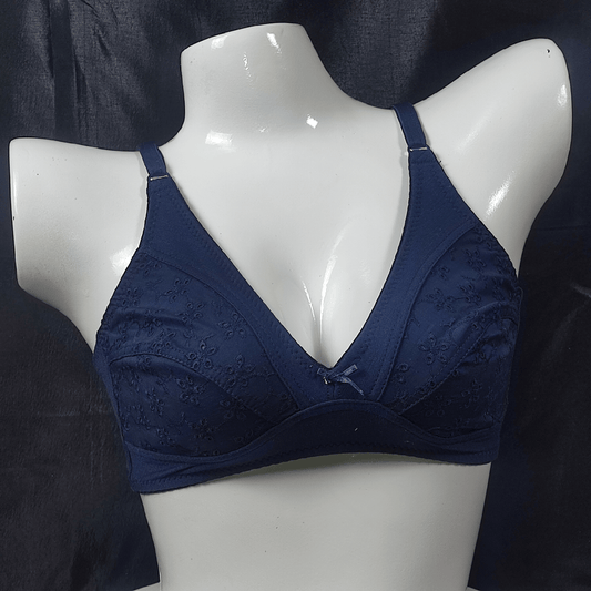 Embroidered Comfort Bra (Midnight Muse) - Bra - ComfyBliss