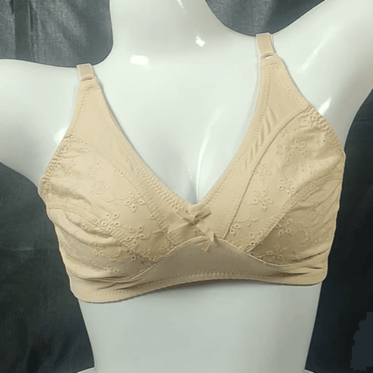 Embroidered Comfort Bra (Rosé Dust) - Bra - ComfyBliss