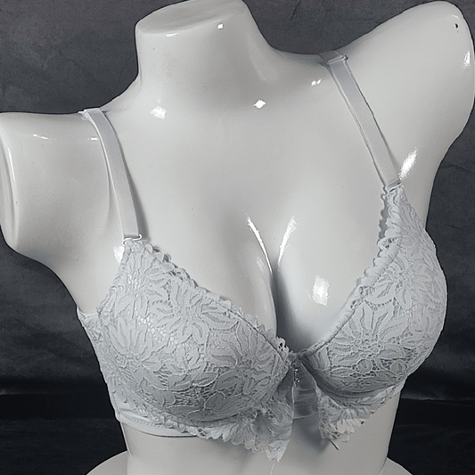 Floral Elegance Padded Bra (Midnight Ice) - Bra - ComfyBliss