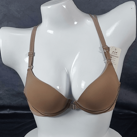 Front - Open Padded Bra (Mocha Desire) - Bra - ComfyBliss