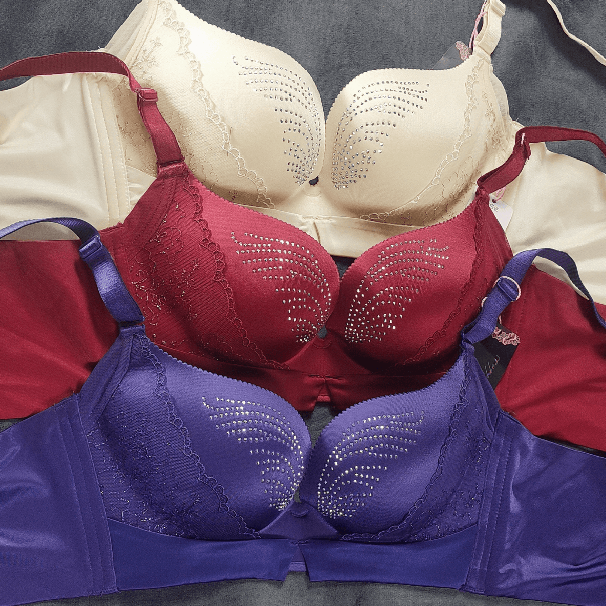 Glamour Shine Padded Bra (Wicked Plum) - Bra - ComfyBliss