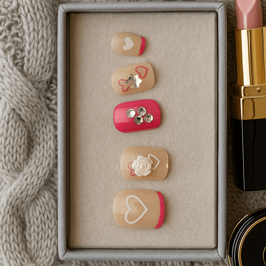 Heartbeat Crush – Press - On Nail Set - Accessories - ComfyBliss