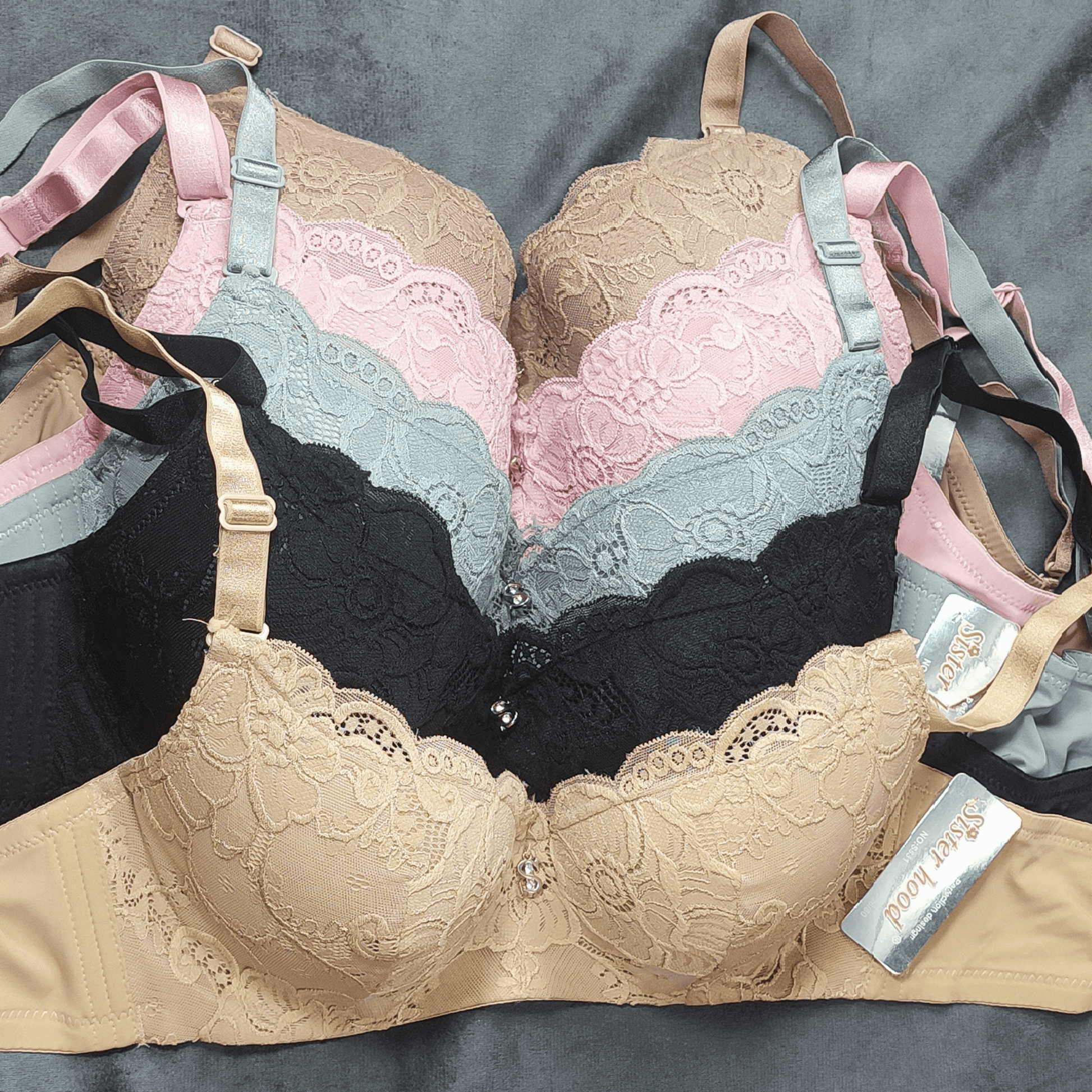 Lace Elegance Padded Bra (Flaming Rose) - Bra - ComfyBliss