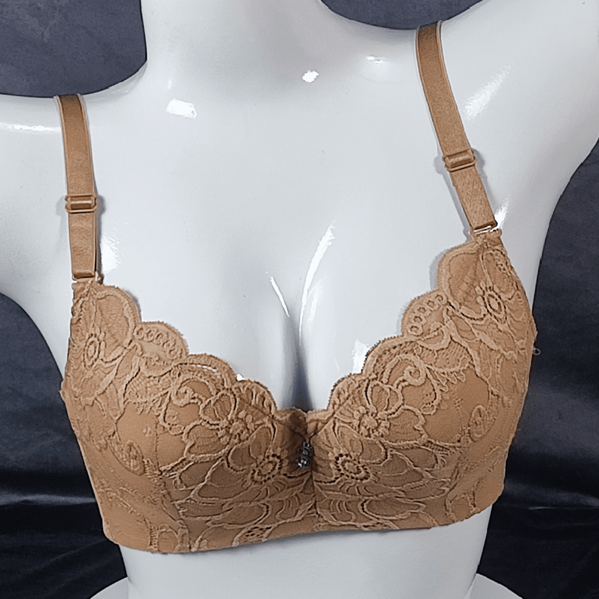 Lace Elegance Padded Bra (Nude Temptation) - Bra - ComfyBliss