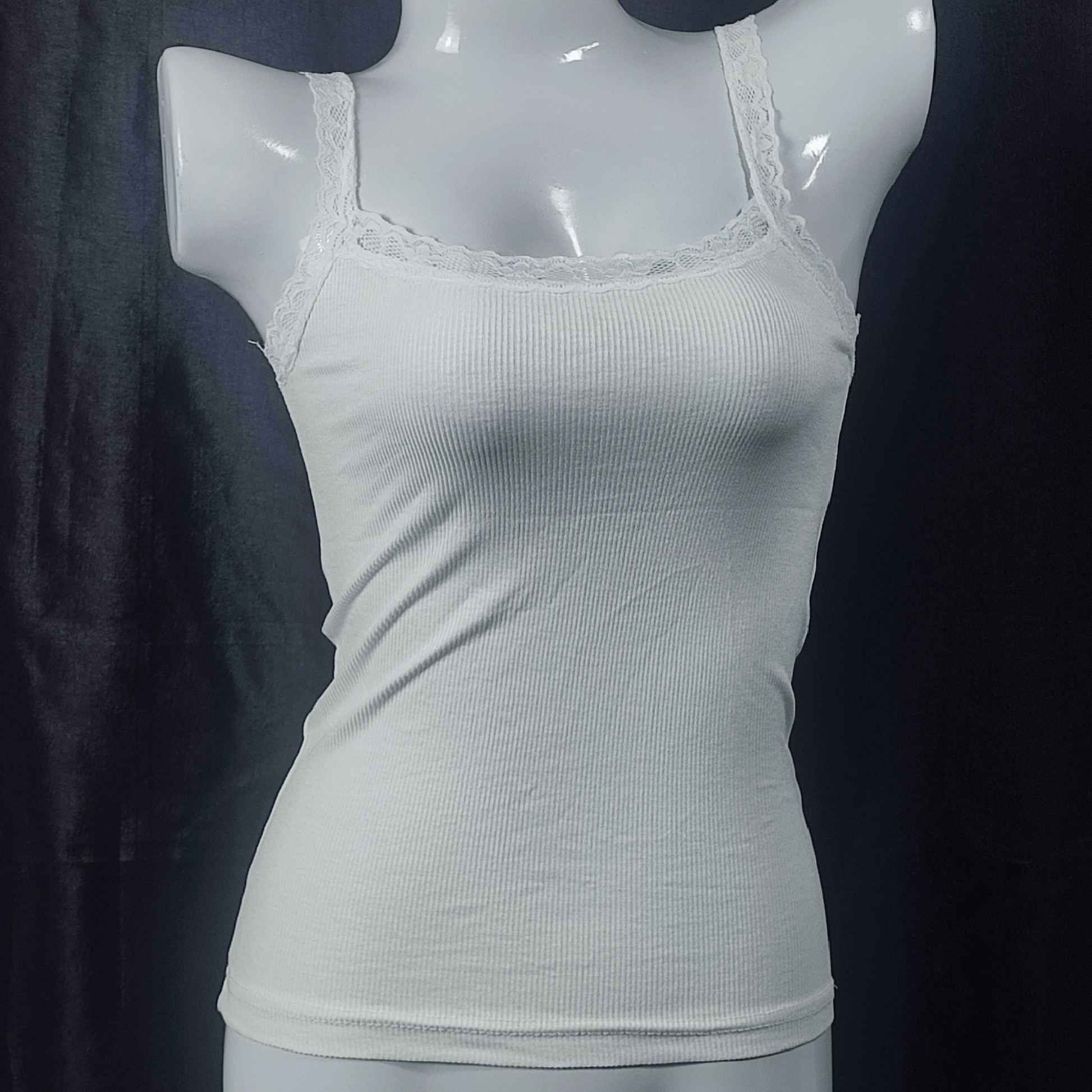 LaceEssence Fitted Tank (Ivory Desire) - Camisoles & Shorts - ComfyBliss