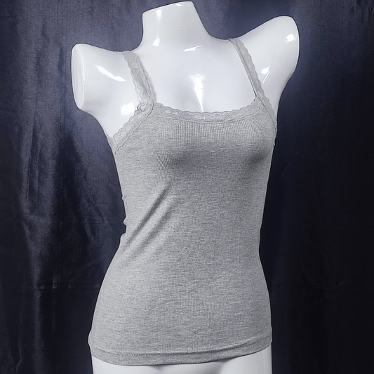 LaceEssence Fitted Tank (Steel Temptation) - Camisoles & Shorts - ComfyBliss