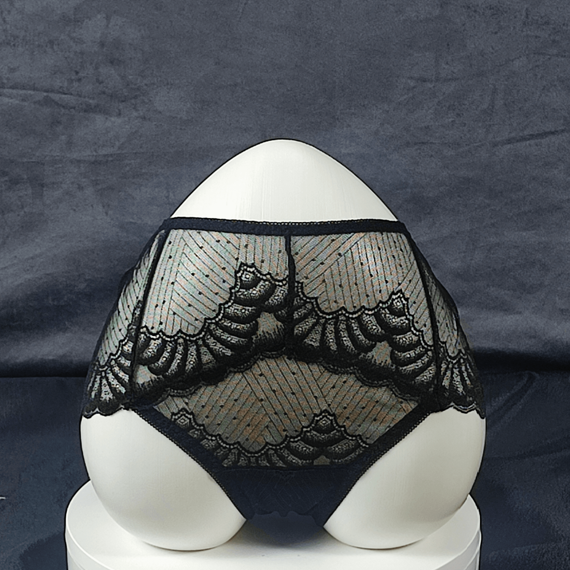 LaceWhisper Panties (Obsidian Temptress) - High - Waist Panties - ComfyBliss
