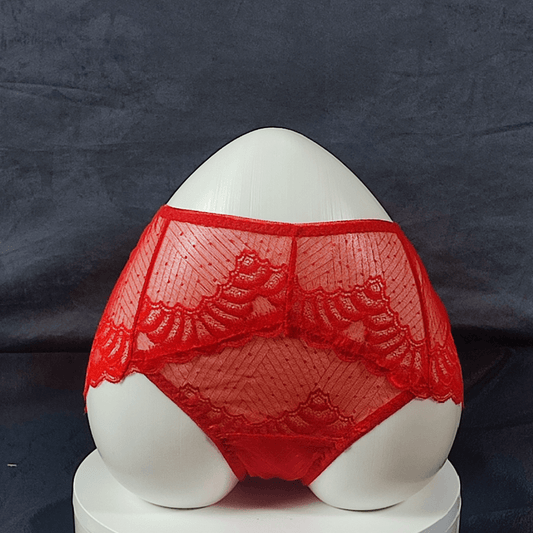 LaceWhisper Panties (Scarlet Sin) - High - Waist Panties - ComfyBliss