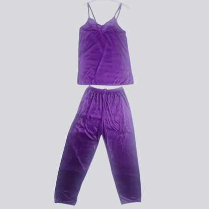 Lavender Lace Pajama Set - Nightgowns - ComfyBliss