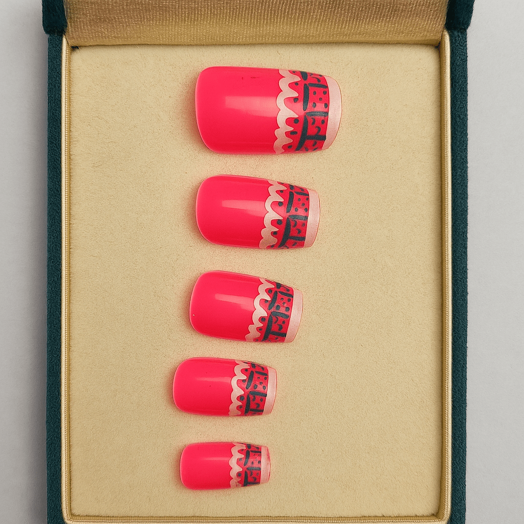 Pink Luxe Lace – Press - On Nail Set - Accessories - ComfyBliss