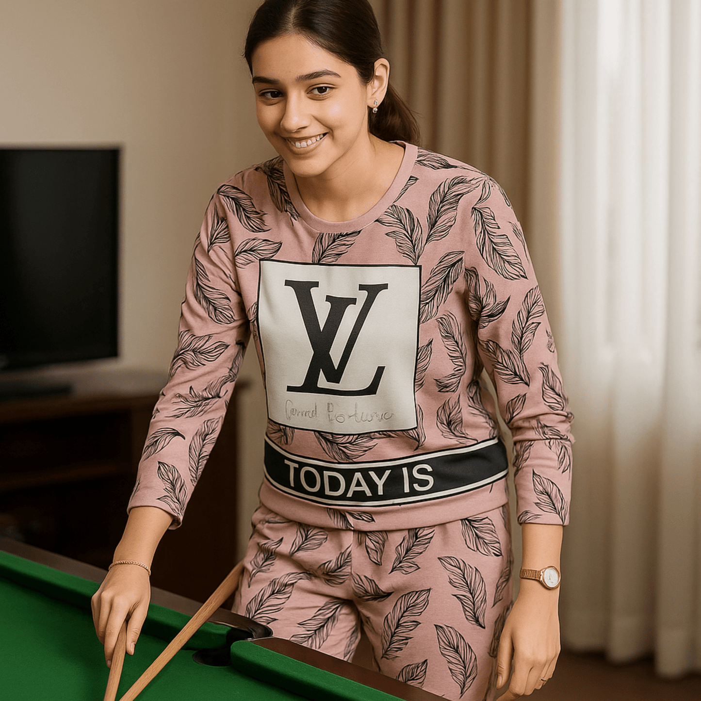 Pink Noir Pajama Set - Nighties - ComfyBliss