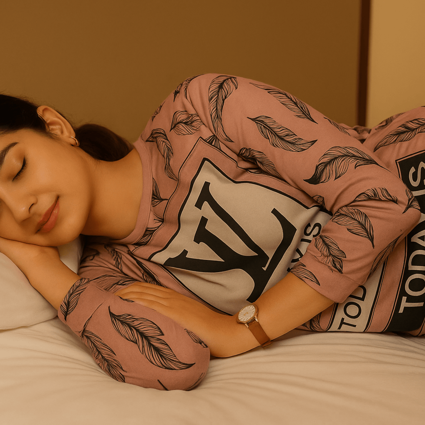 Pink Noir Pajama Set - Nighties - ComfyBliss