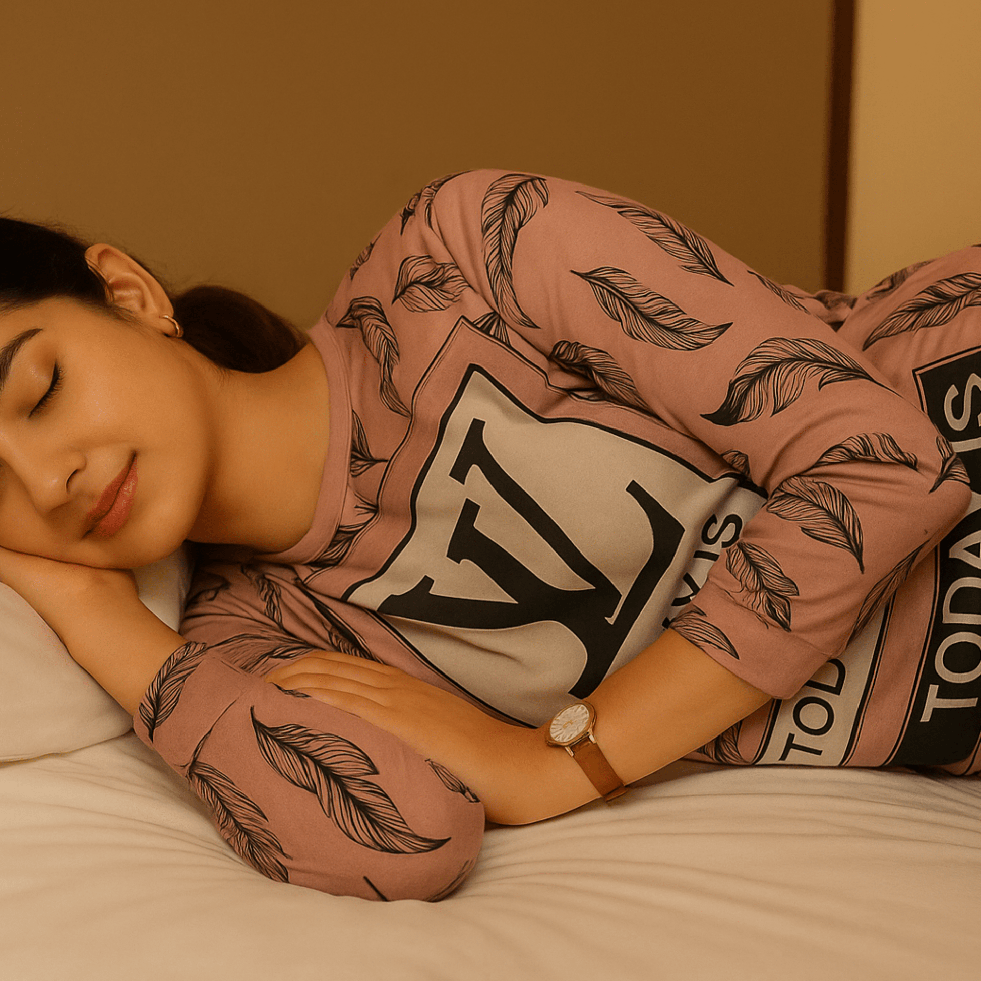 Pink Noir Pajama Set - Nighties - ComfyBliss