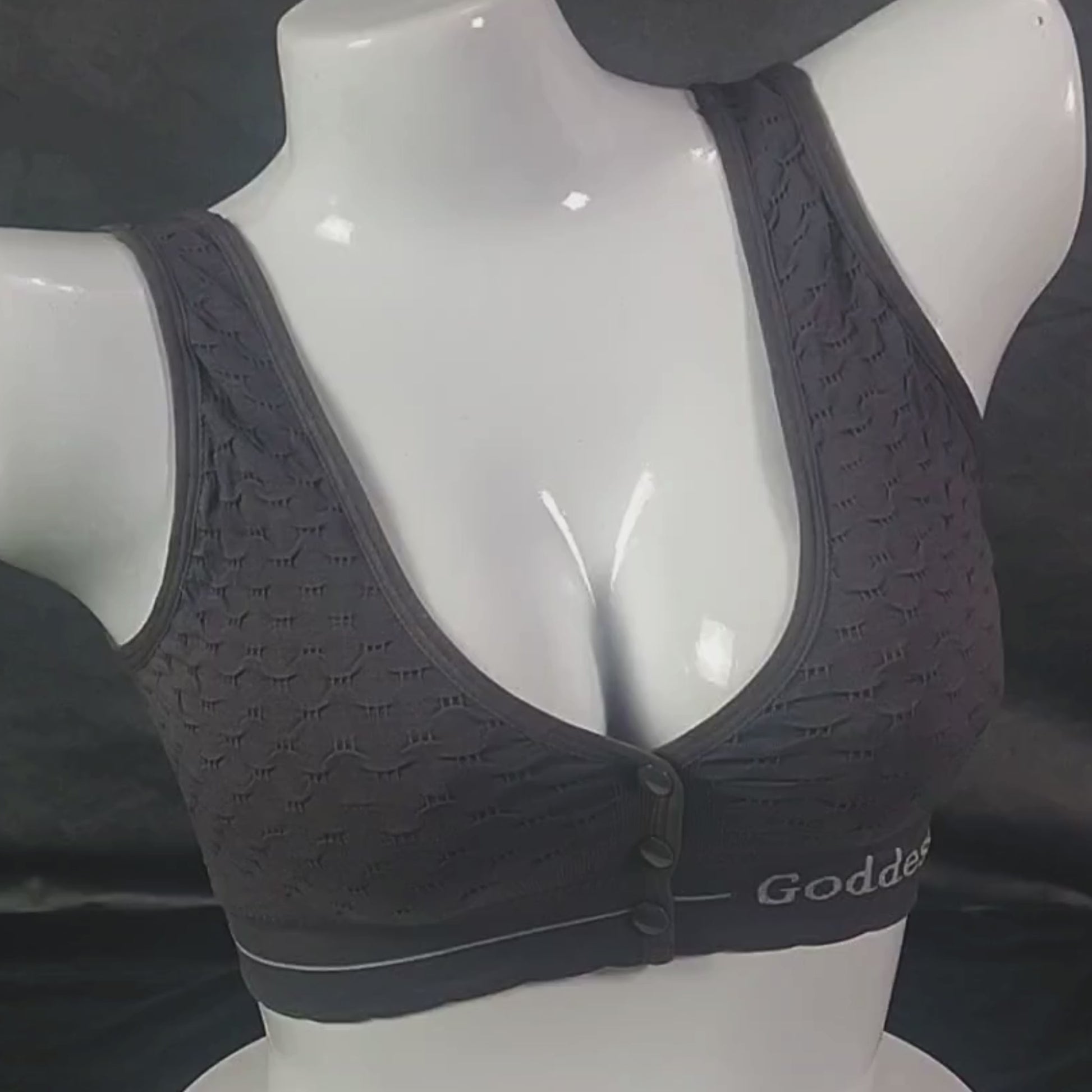 PowerFit Wireless Bra (Deadlift Grey) | Color: Charcoal Grey | Size: Free
