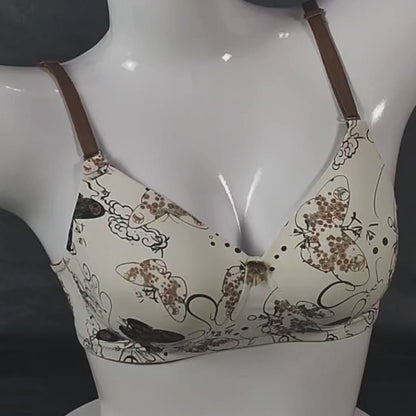 Mystic Butterflies Padded Bra | Color: Ivory | Size: 32 |