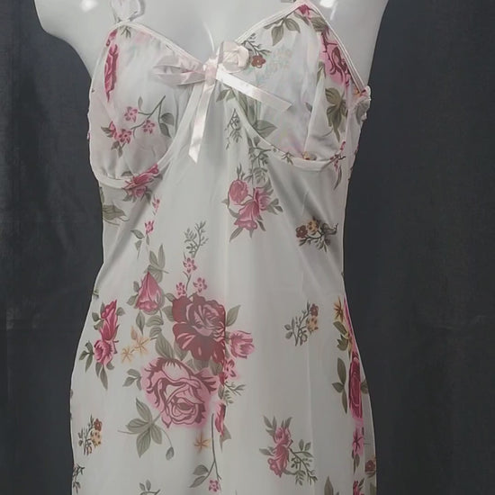 Rose Petal Elegance Nightdress | Color: Pink | Size: Free |