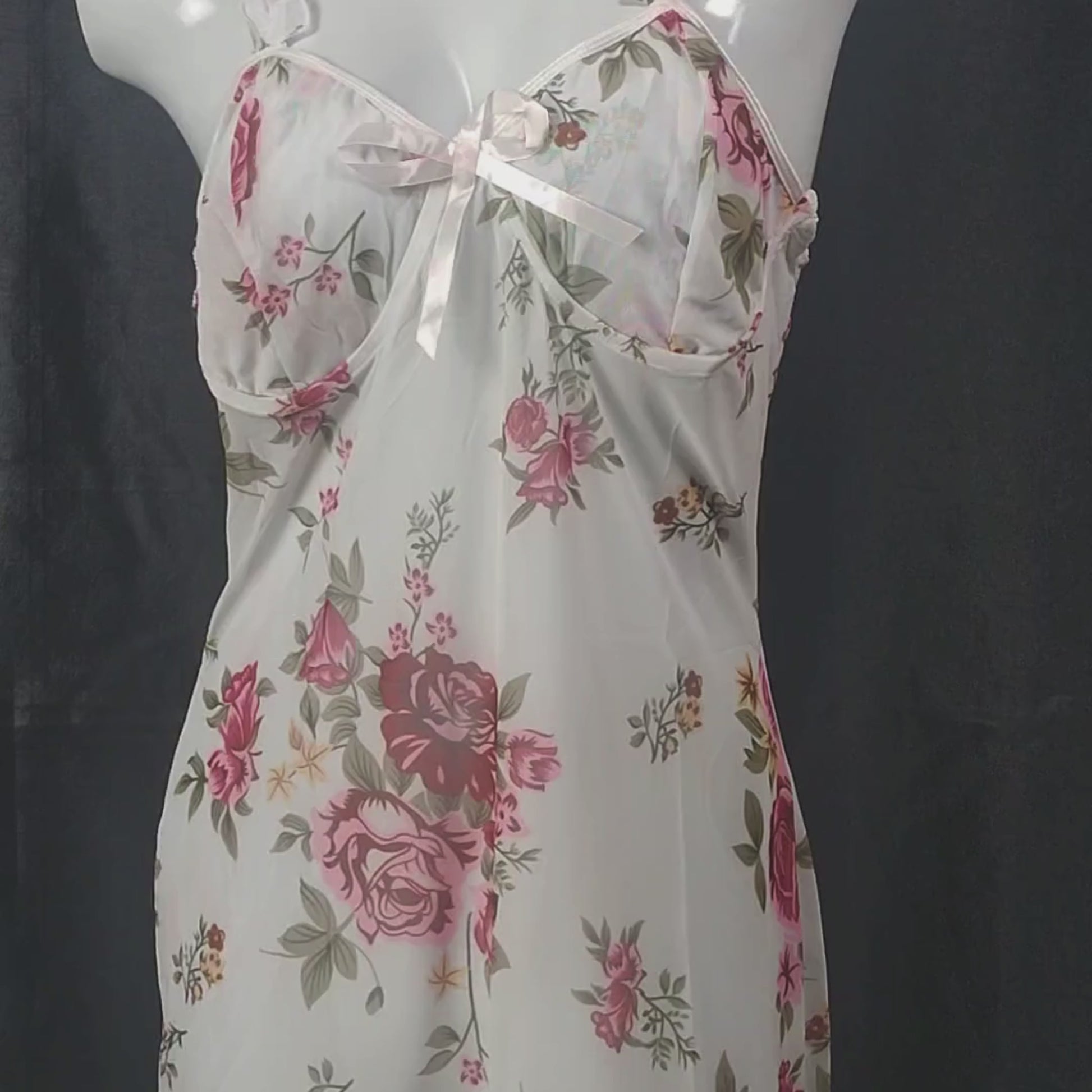 Rose Petal Elegance Nightdress | Color: Pink | Size: Free |