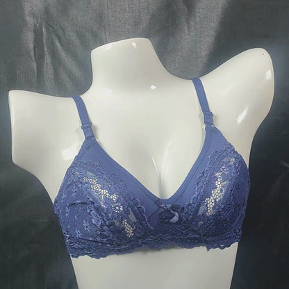 Soft Net Lace Bra | Color: Beige | Size: 32 |
