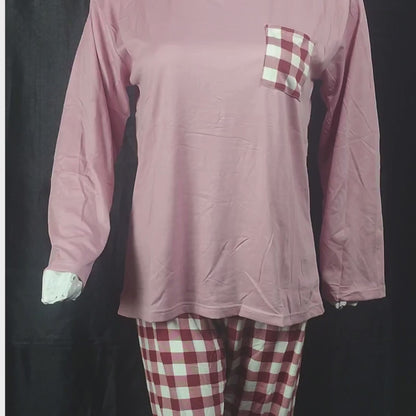 Cozy Check Pajama Set | Color: Green | Size: Free | Fabric: Cotton