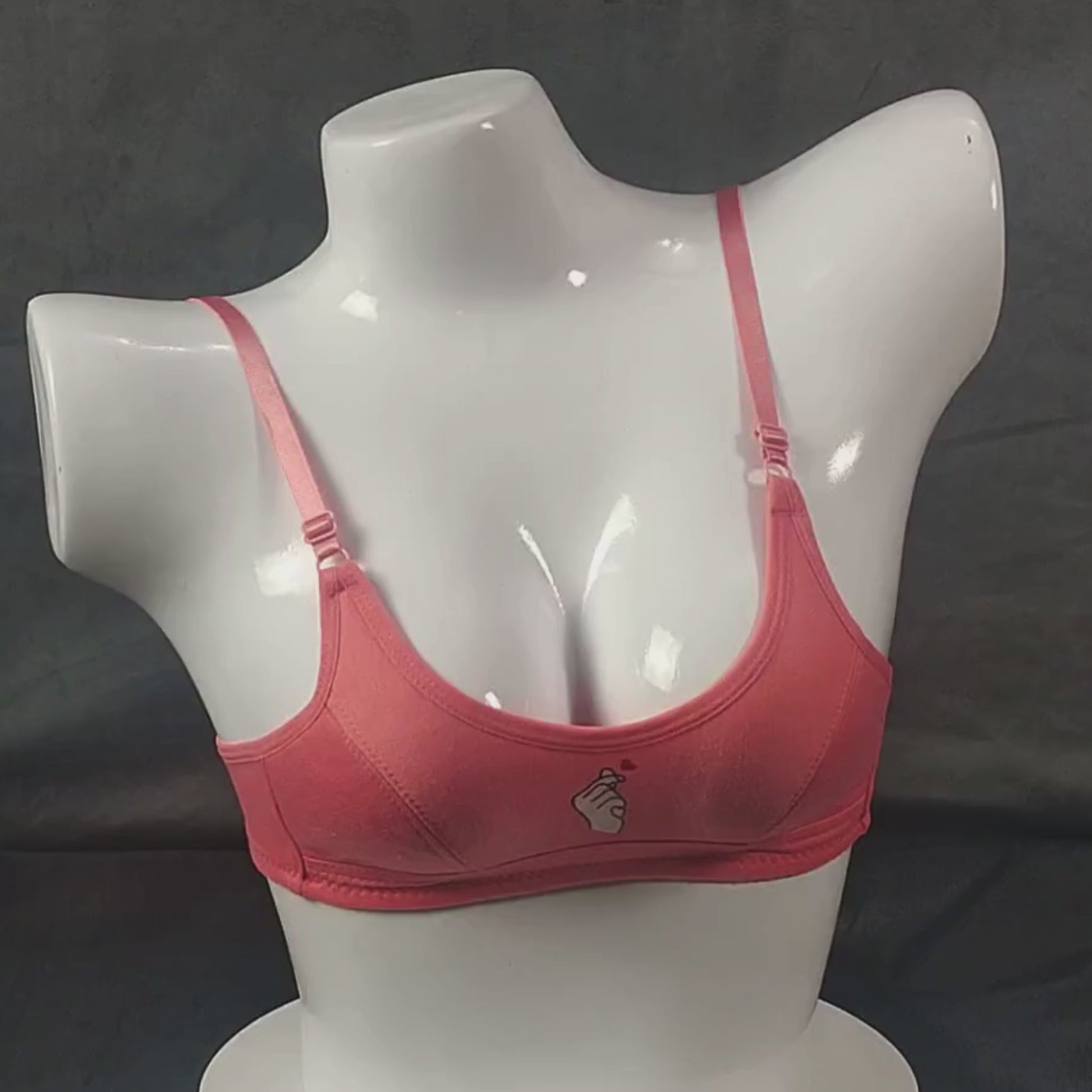 ComfyBloom Teen Bra | Color: Coral | Size: Teens | Fabric: Cotton