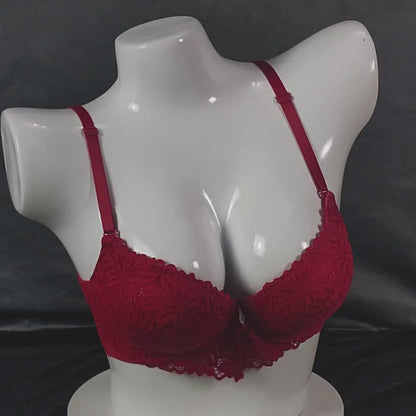 Floral Elegance Padded Bra | Color: White | Size: 36 | Bra style: Push-up
