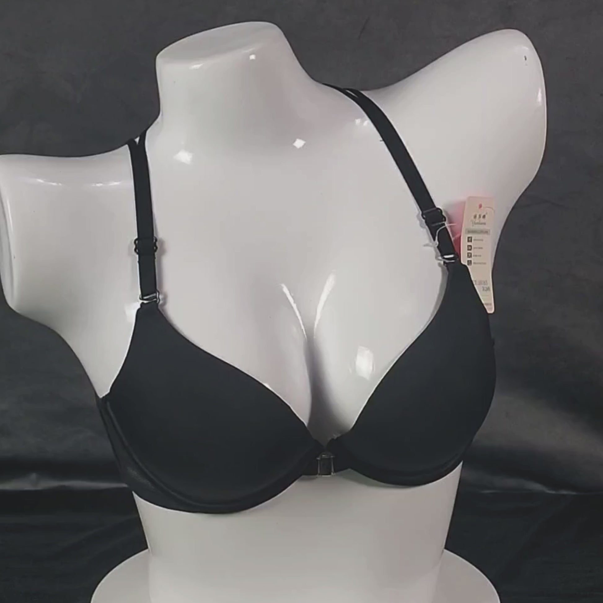 Front-Open Padded Bra | Color: Black | Size: 32 | Bra style: Push-up