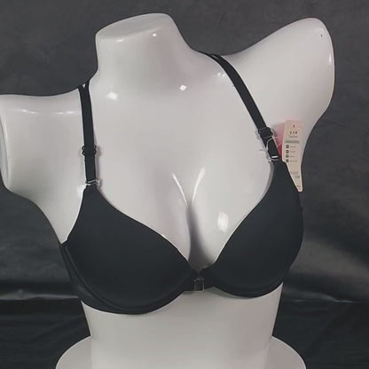 Front-Open Padded Bra | Color: Black | Size: 32 | Bra style: Push-up