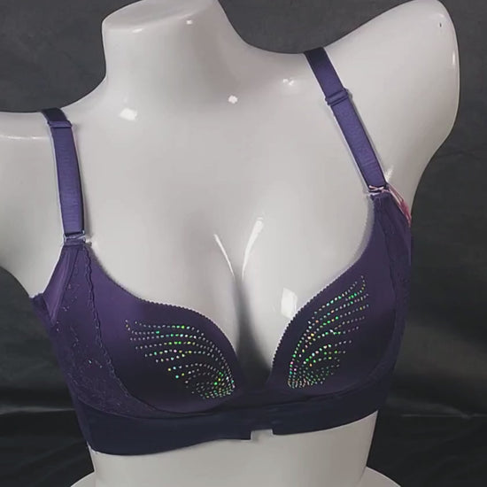 Glamour Shine Padded Bra (Velvet Blaze) | Color: Purple | Size: 32